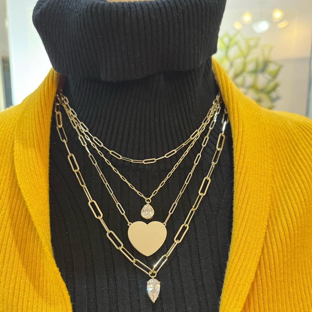 Melinda Maria Gold with Diamondette Pendant Necklace - Picture 3 of 12